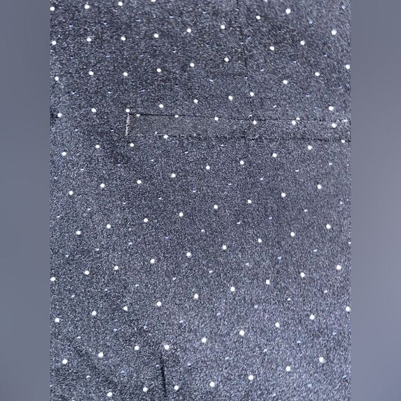 Zara Women's XS Black Tapered Jacquard Micro Dot High Waist Skinny Trousers - Picture 4 of 11